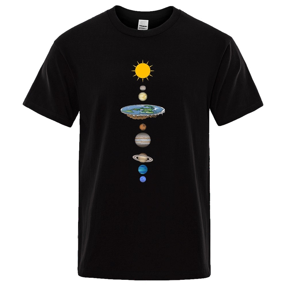 2023 Cosmic Solar System Planets Print Short Sleeve Men Street Casual Tee Clothing Loose Oversized T Shirt